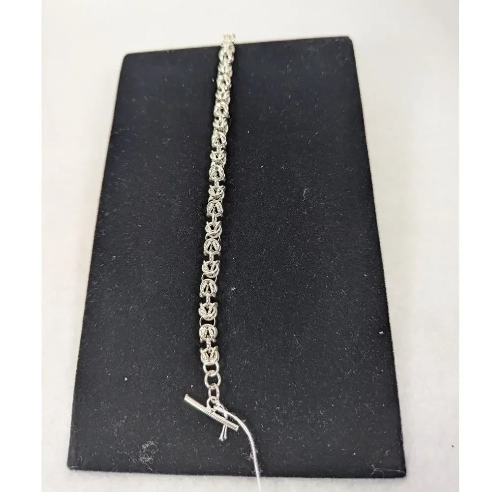 Byzantine Sterling silver chain bracelet handmade 7.5 heavy toggleclasp 17 grams